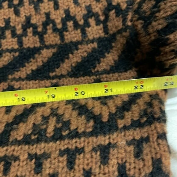 AERIE Fair Isle Aztec Pattern Oversized Quarter Zip Brown Black Size XS - Picture 10 of 10